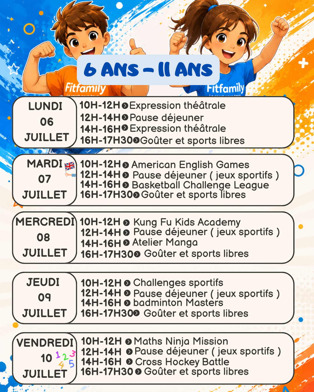 2.Stages vacances été 2026 6-11 ans – Image 3