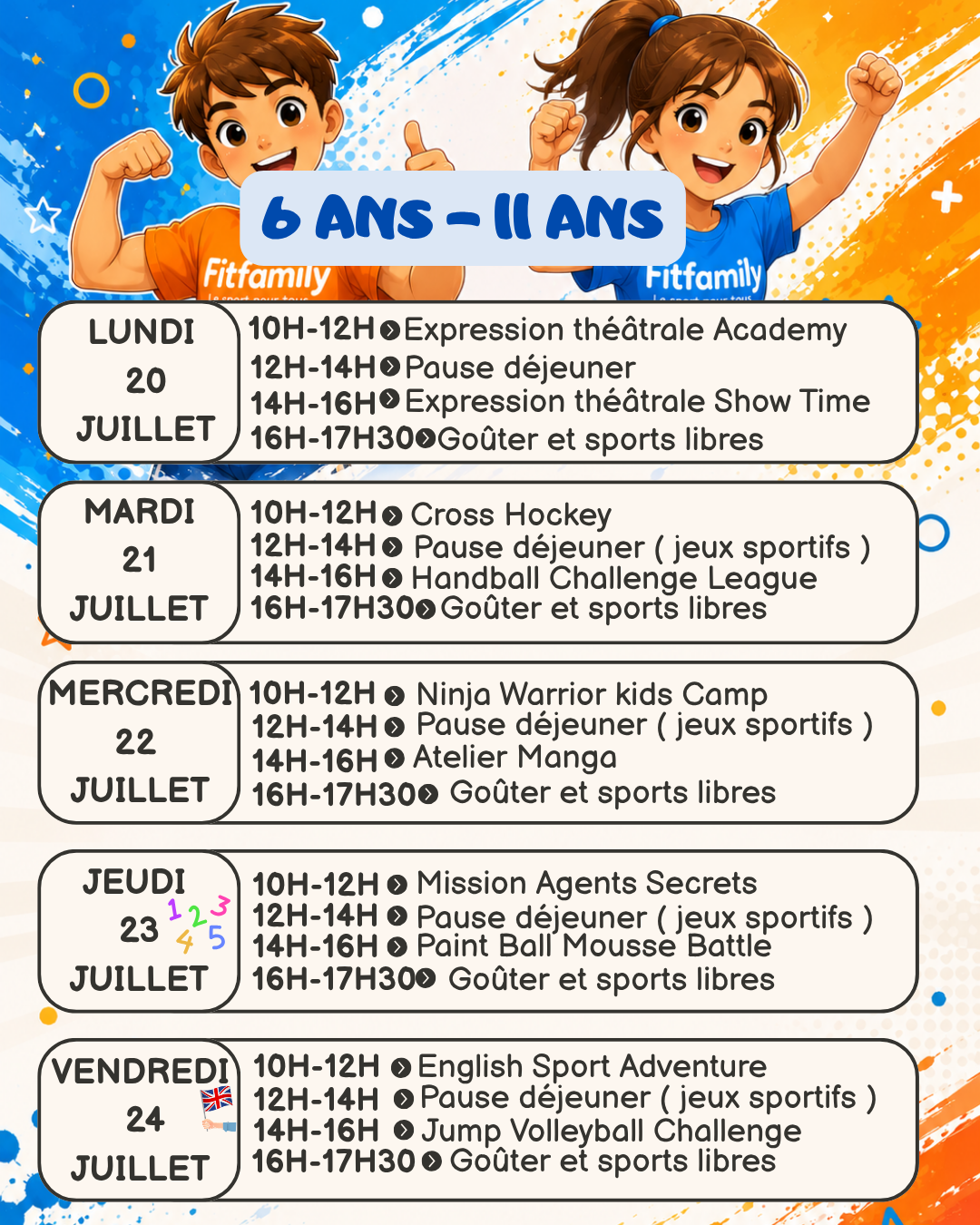 2.Stages vacances été 2026 6-11 ans – Image 5