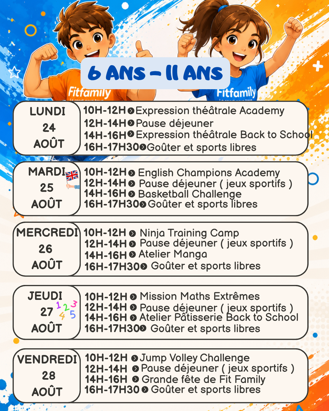 2.Stages vacances été 2026 6-11 ans – Image 7